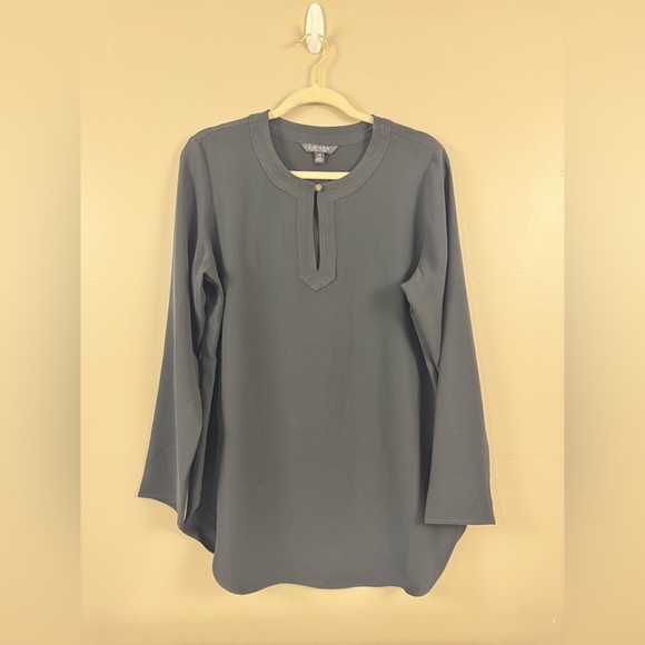 Lauren by Ralph Lauren black long sleeve keyhole collar size XL - Picture 1 of 6